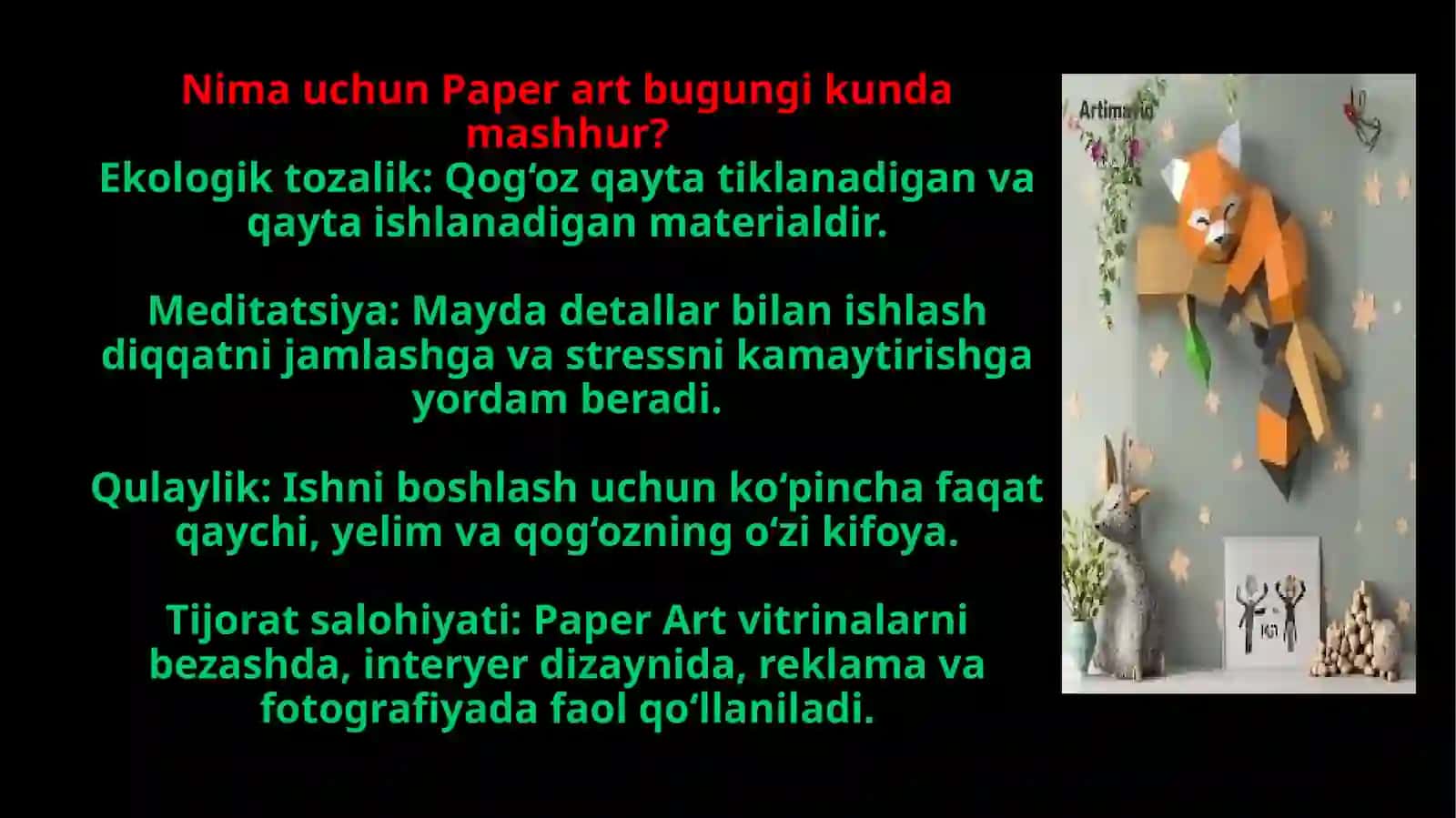 Qog’ozdan ijodiy kompozitsiyalar (Paper art) 4