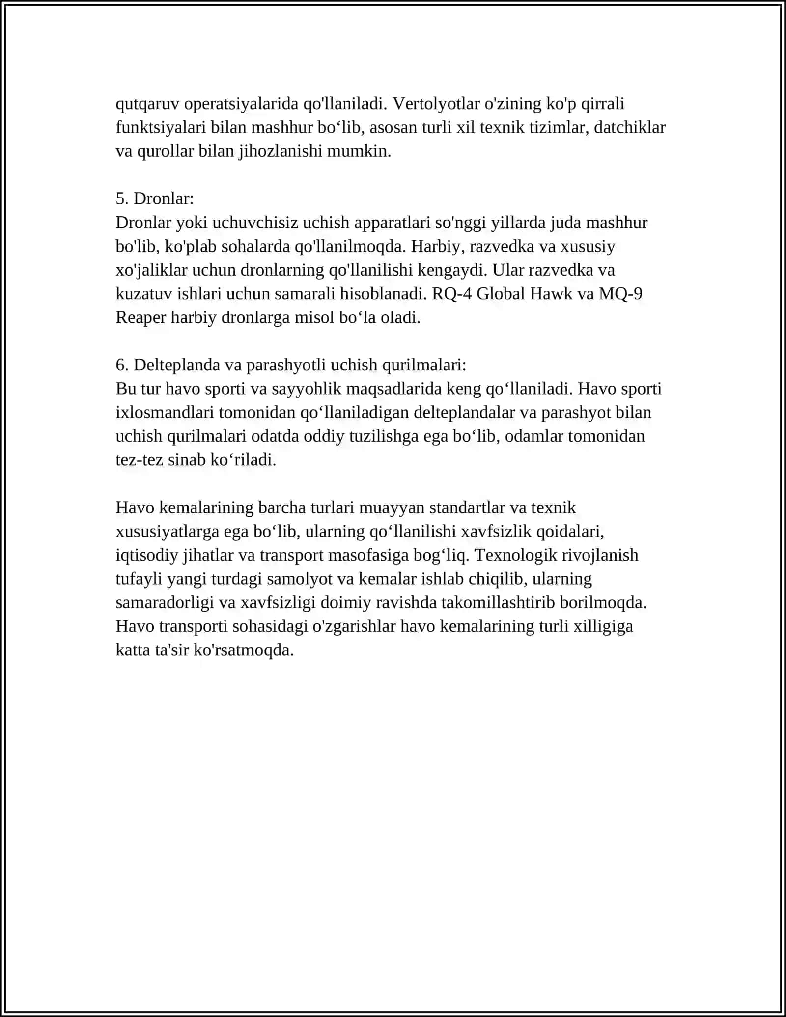 HAVO KEMLARNI PERRONNI LOYIHALASH SXEMALARI 4