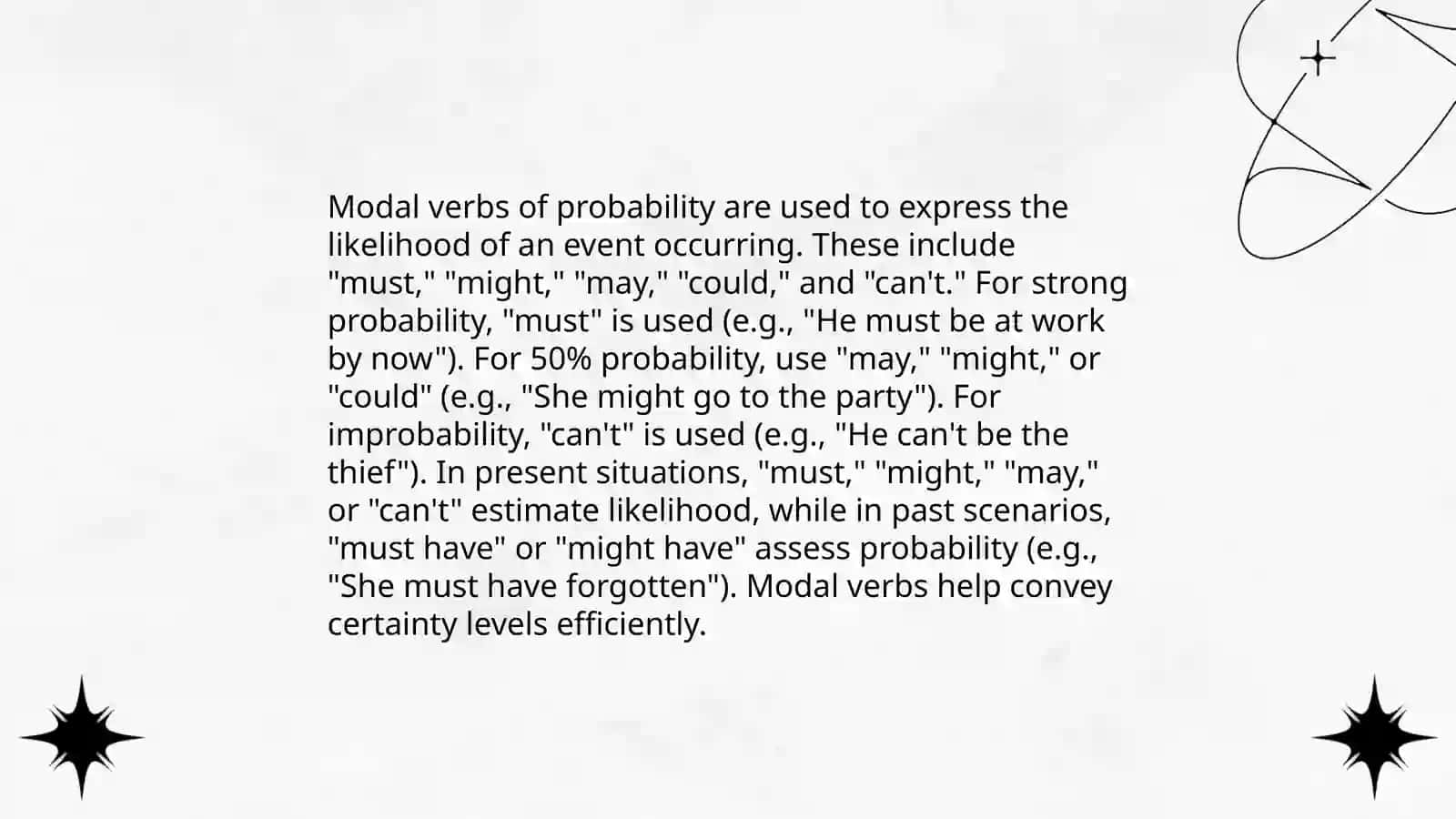 About grammatical degrees of likelyhood 4