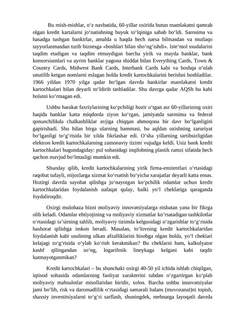 Moliyaviy yangiliklar va moliyaviy bozorlar 4