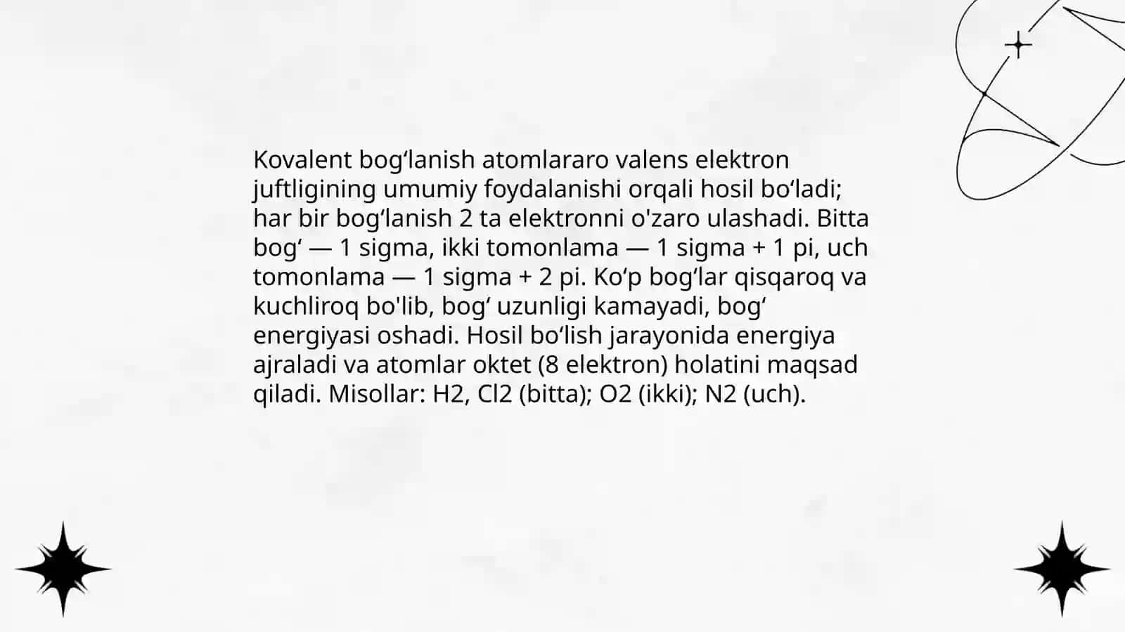 Kimyoviy bog'lanishning hosil bolishi 4