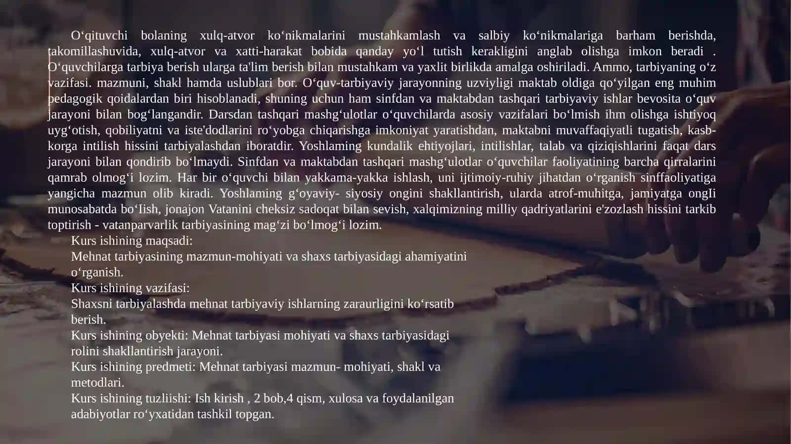 MEHNAT TARBIYASI 4