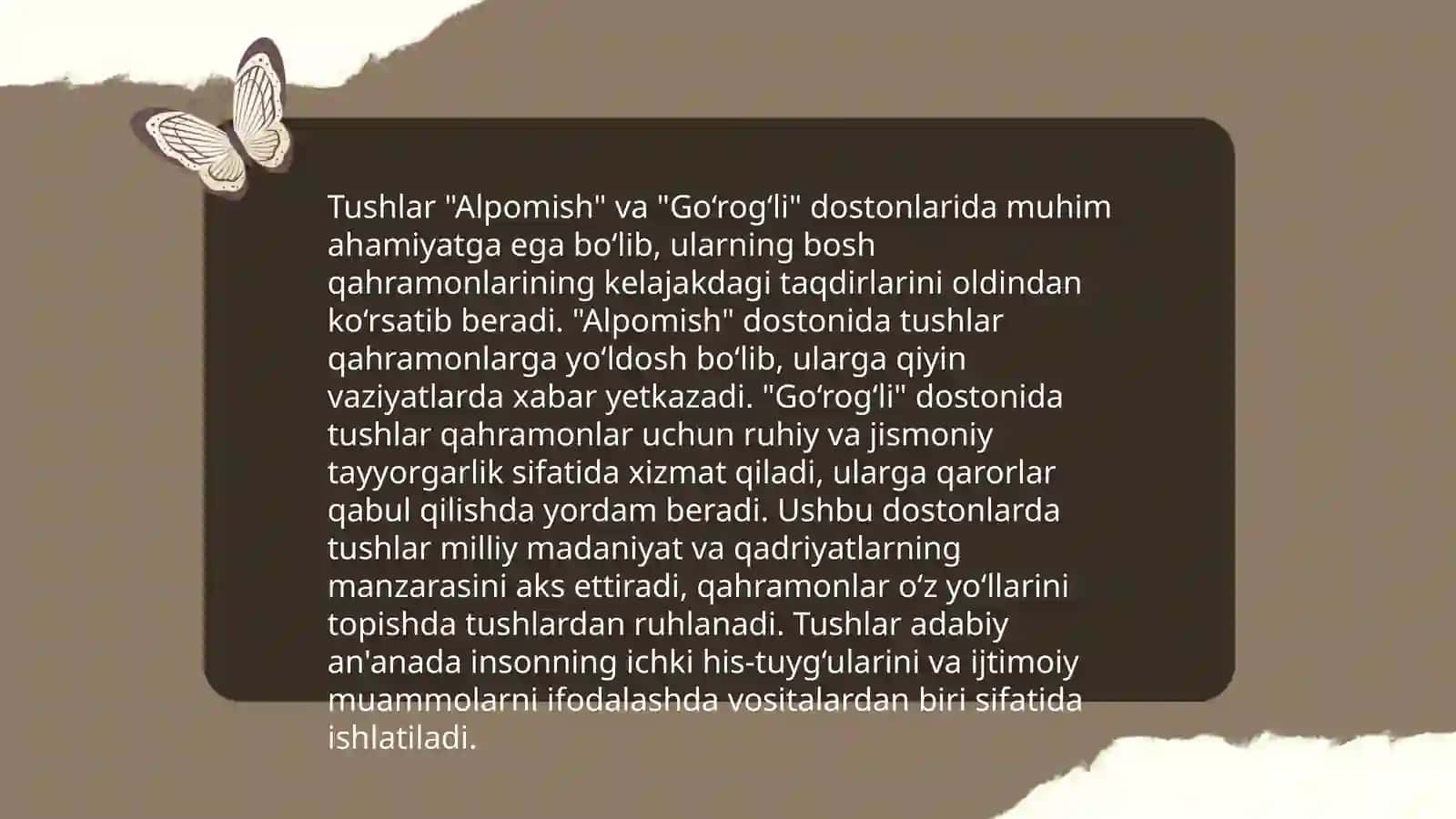 Aplomish va Go‘rog‘li dostonidagi tushlarni tahlil qiling 4
