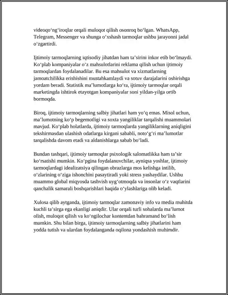 MEDIA TEXNOLOGIYALAR KUNDALIK HAYOTDA 4
