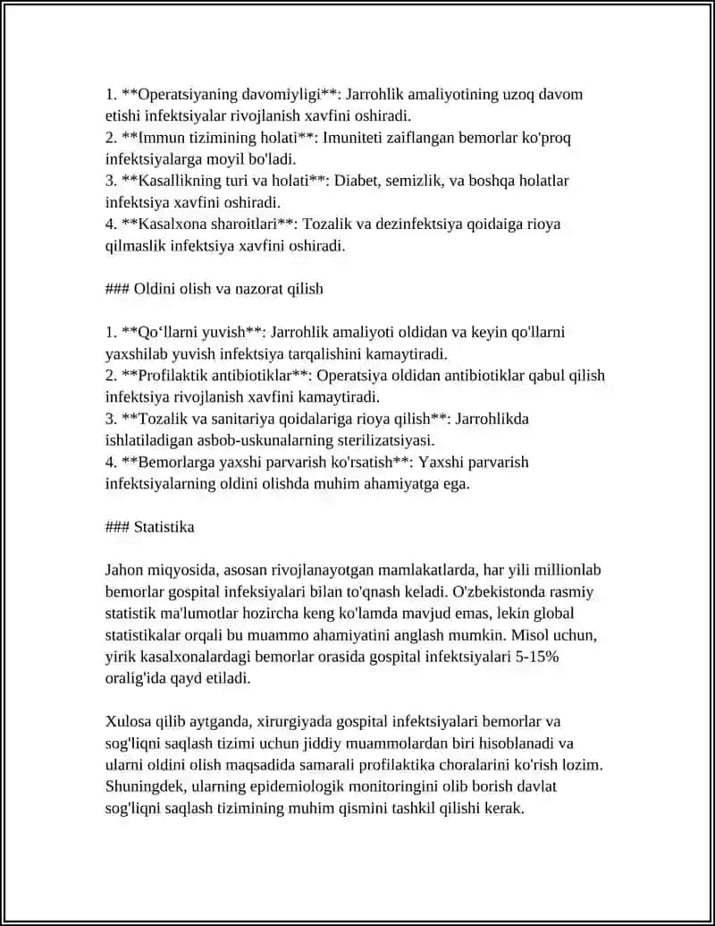 XIRURGIYADA GOSPITAL INFEKSIYANING PROFILAKTIKASI 4