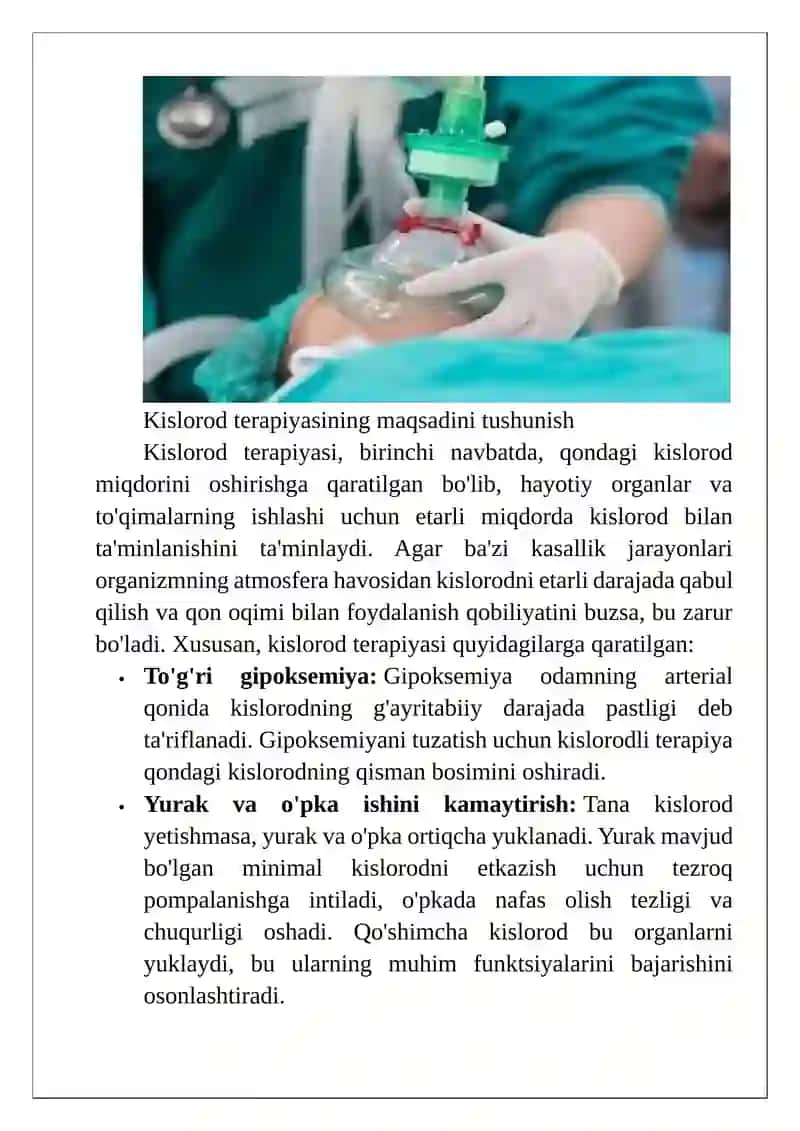 Namlangan kislorod berish texnikasi 4