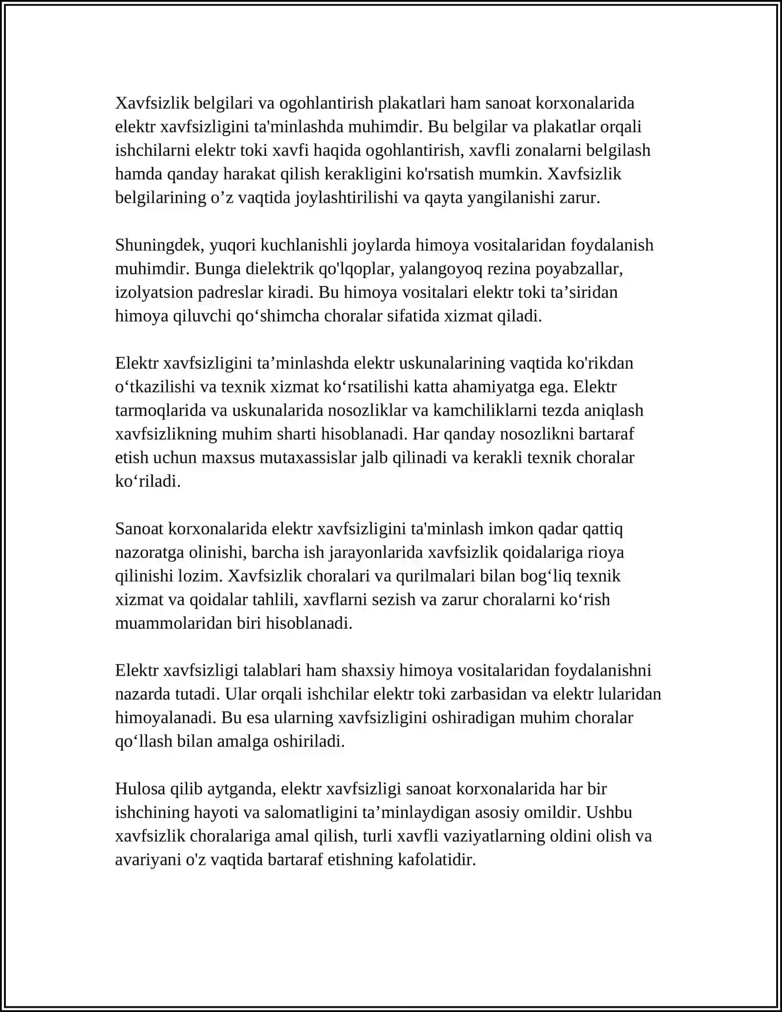 Elektr xavfsizligi asoslari 4