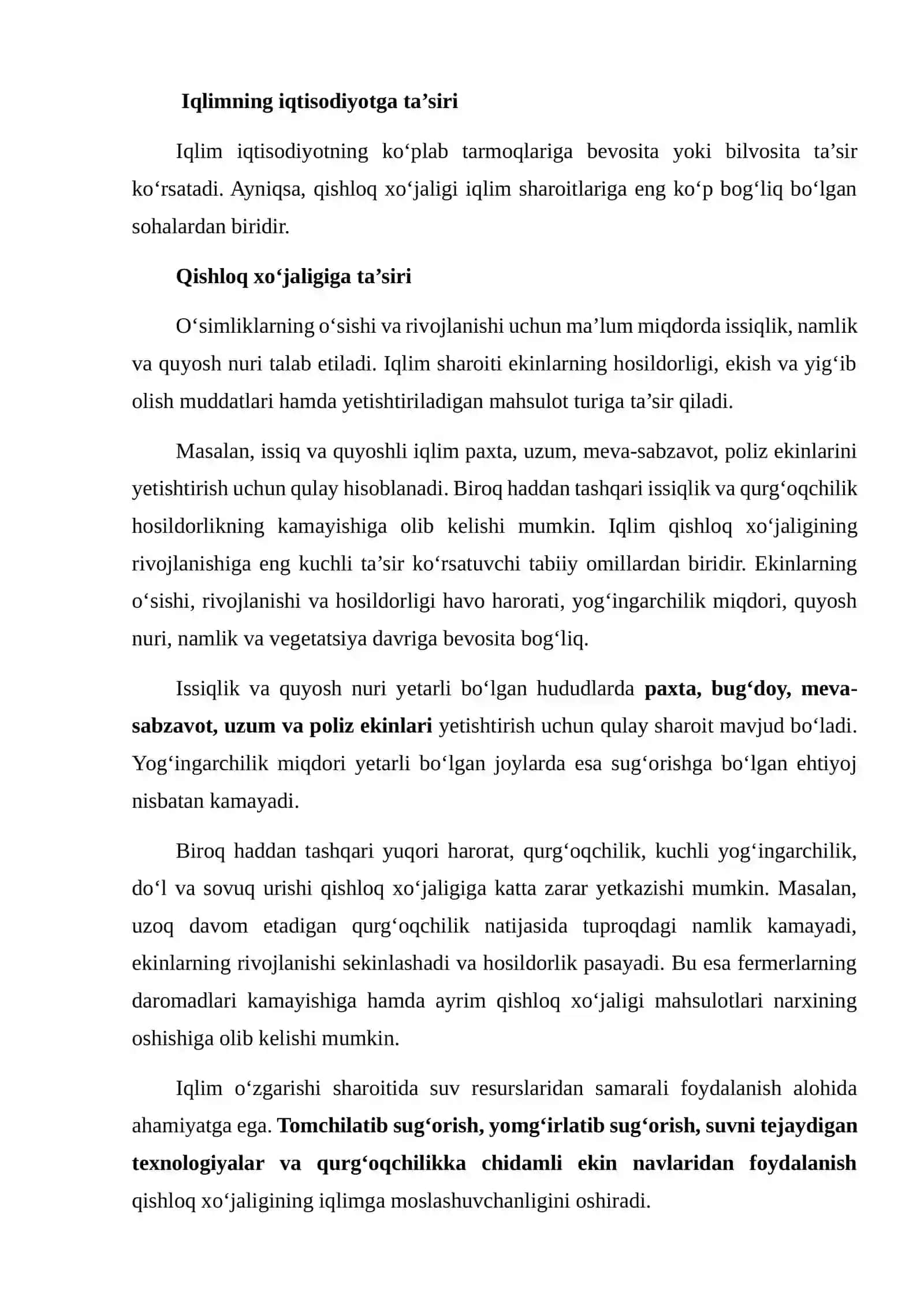 IQLIM VA UNING IQTISODIY BAHOLANISHI 4