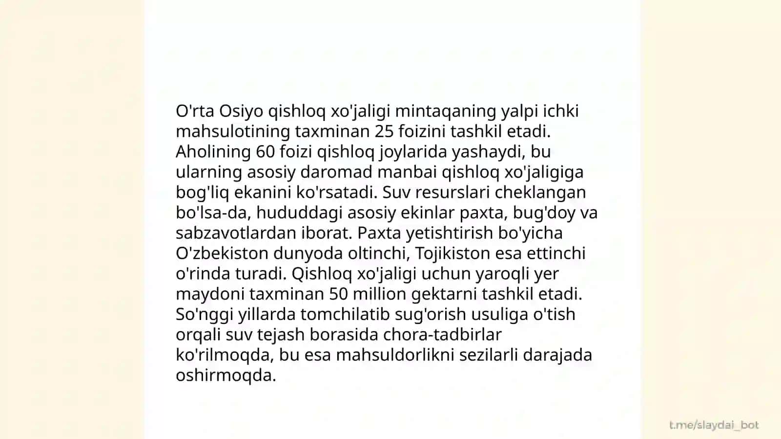 O'rta Osiyo sanoati va qishloq xo'jaligi 4