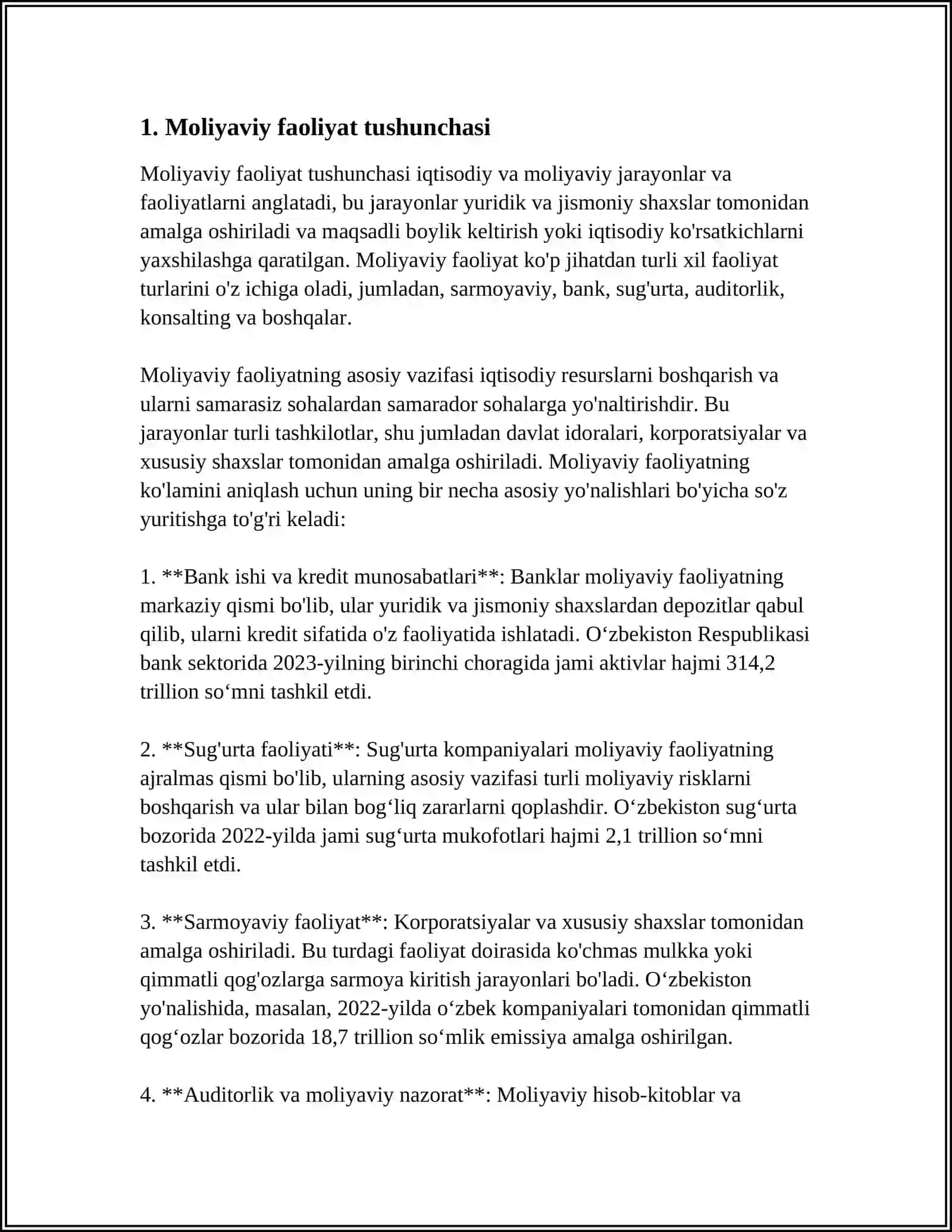 MOLIYAVIY FAOLIYATDAN OLINADIGAN DAROMADLAR HISOBI 4