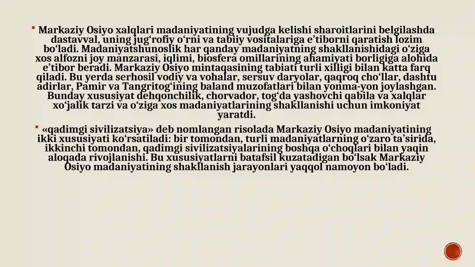 Markaziy Osiyo madaniyati jahon madaniyati tarixida 4