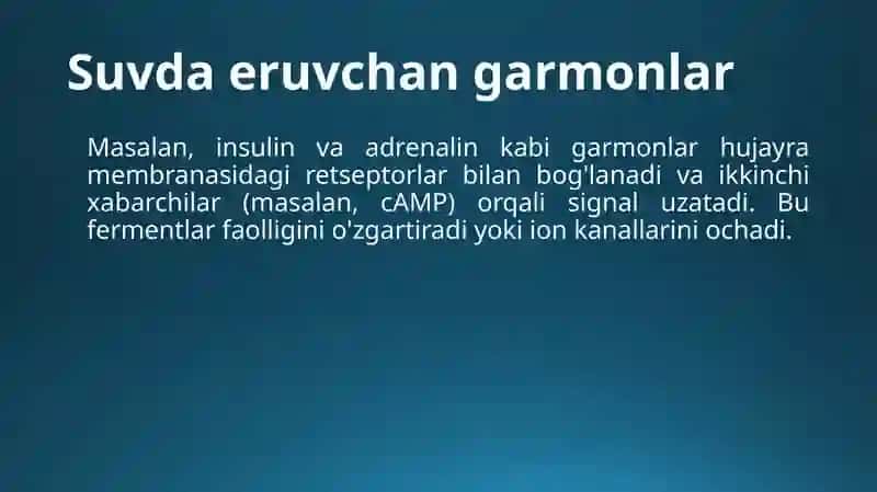 Garmonlarning ta’sir mexanizmi 4