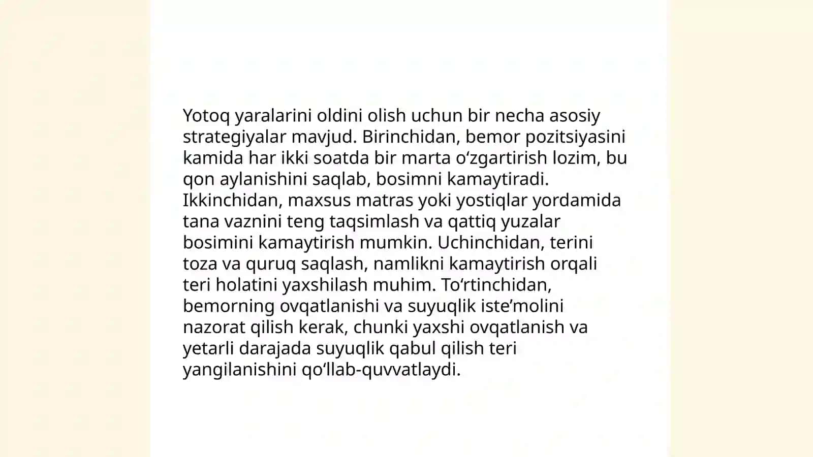 Bemorlarda yotoq yaralarni oldini olish 4