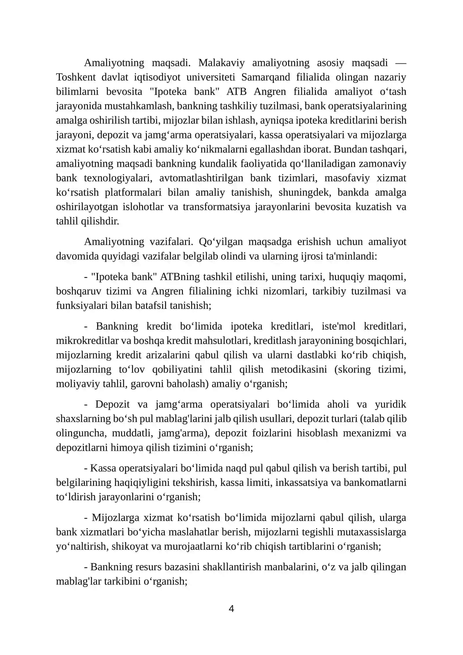 IPOTEKA BANK BOʻYICHA AMALIYOT HISOBOTI. 60 LIST 4