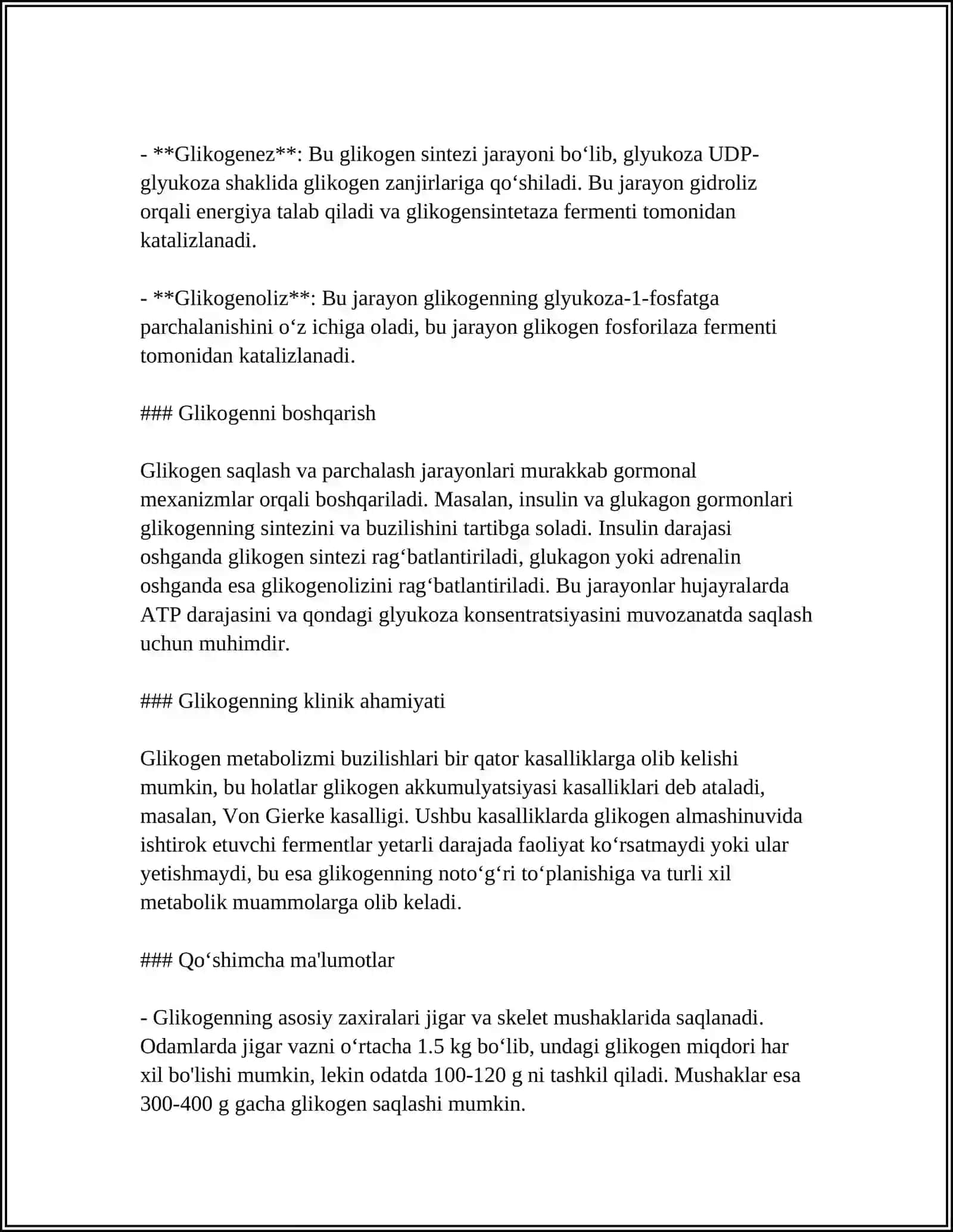 GLIKOGENNING PARCHALANISHI ( GLYUKOGENEZ ) 4