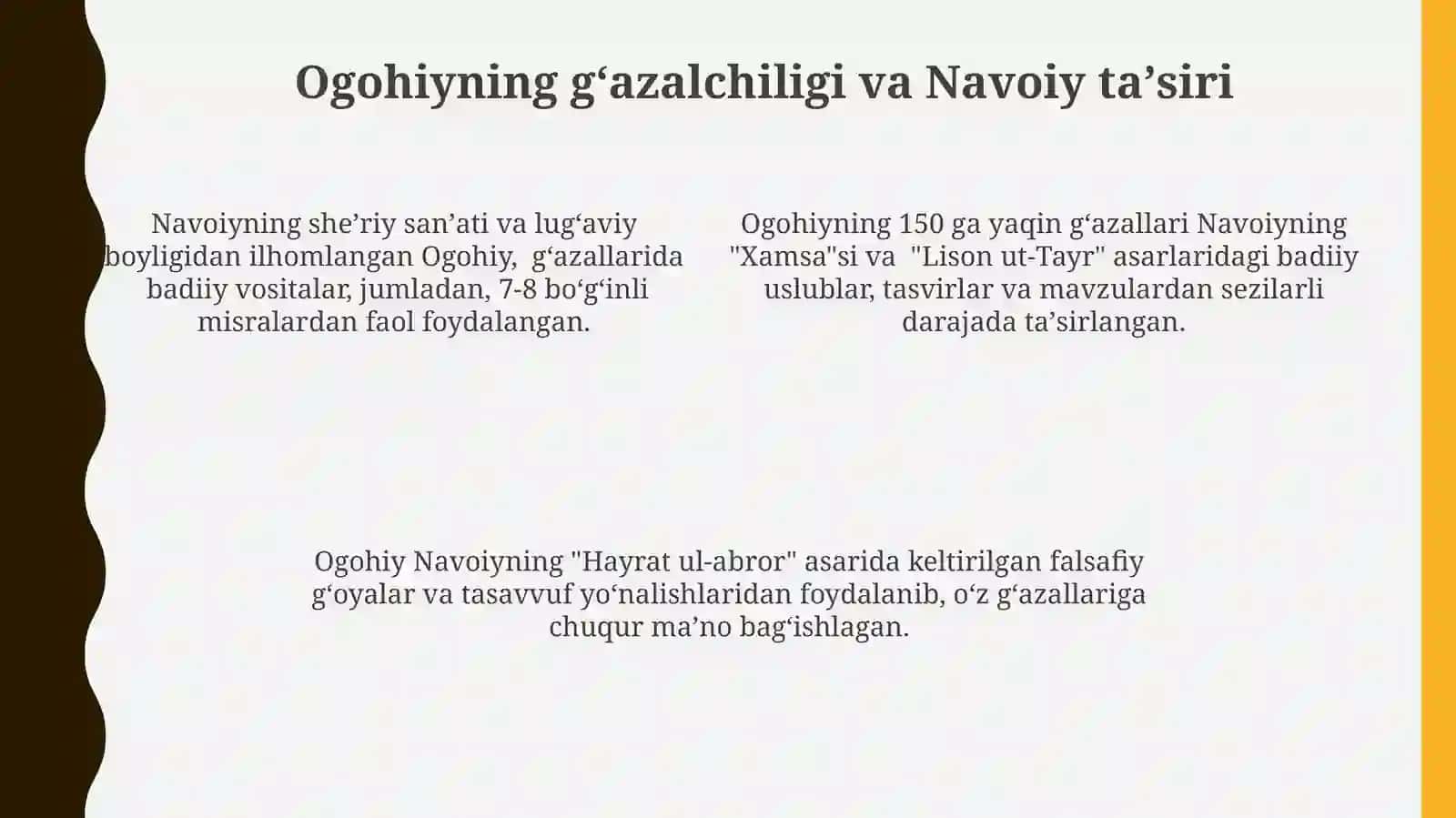 Ogohiy ijodida Navoiy anʼanalari 4