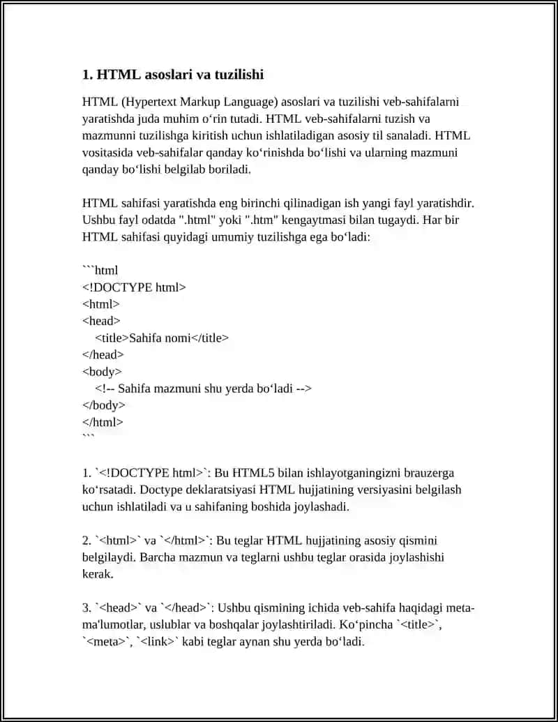 MAVZU: WEB-SAYTLAR YARATISH 4