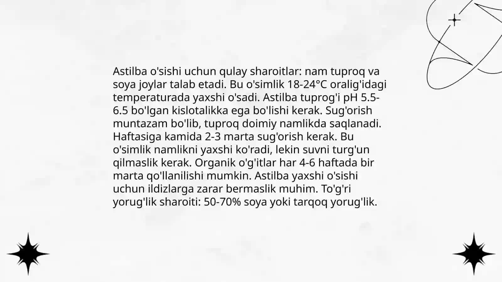 Astilba gulining bioekologiyasi 4