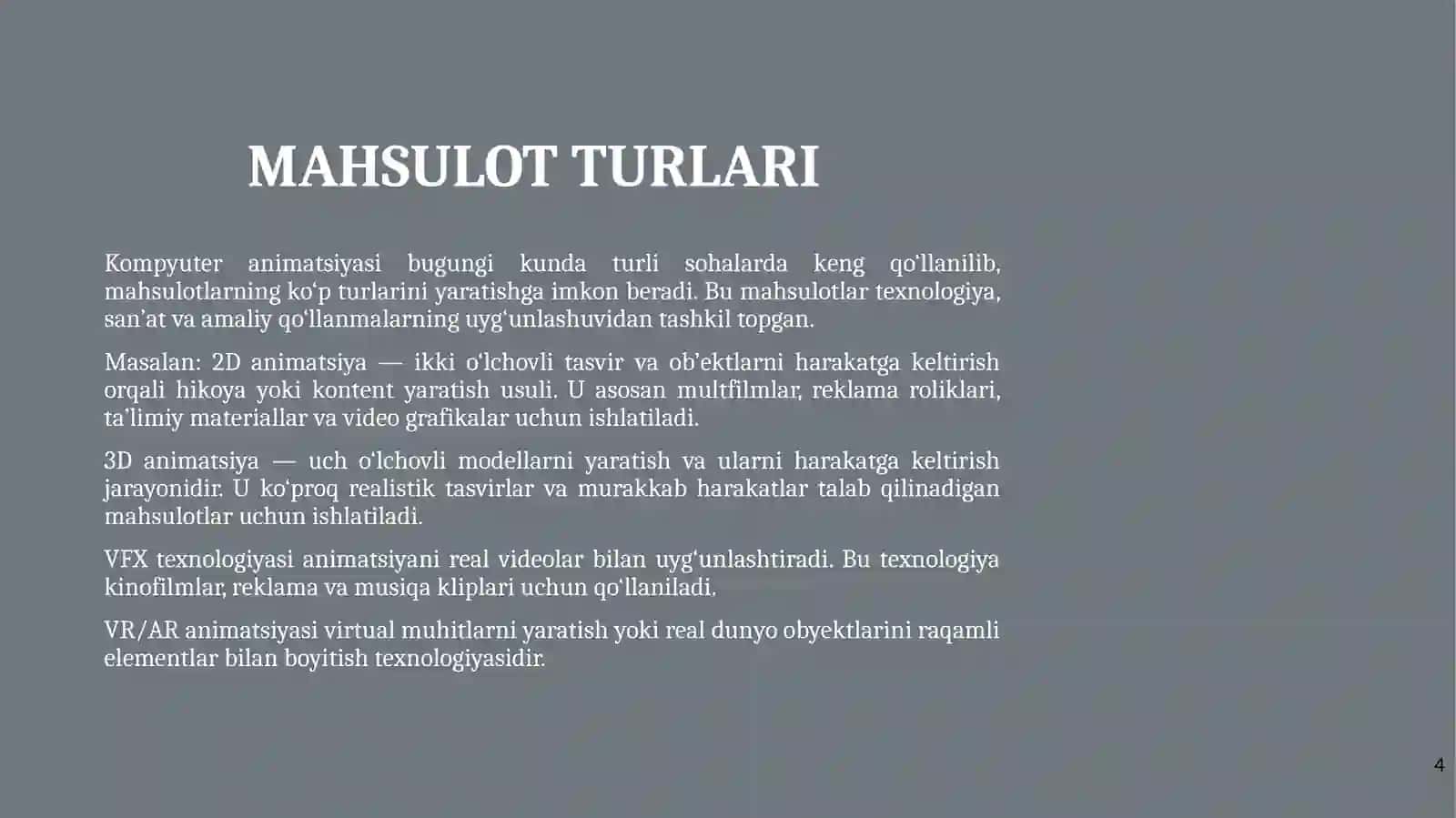 KOMPYUTER ANIMATSIYASI 4