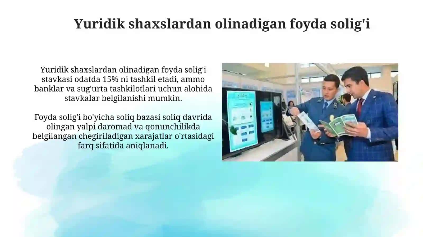 O'zbekistondagi amaldagi soliq turlari bo'yicha 4
