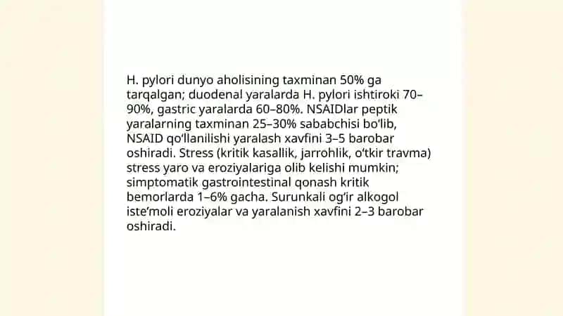 Oshqozon yaralari oʻtkir yaralari va eroziyasi 4