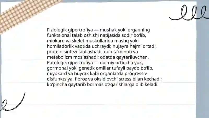Gipertrofiya va uning turlari 4