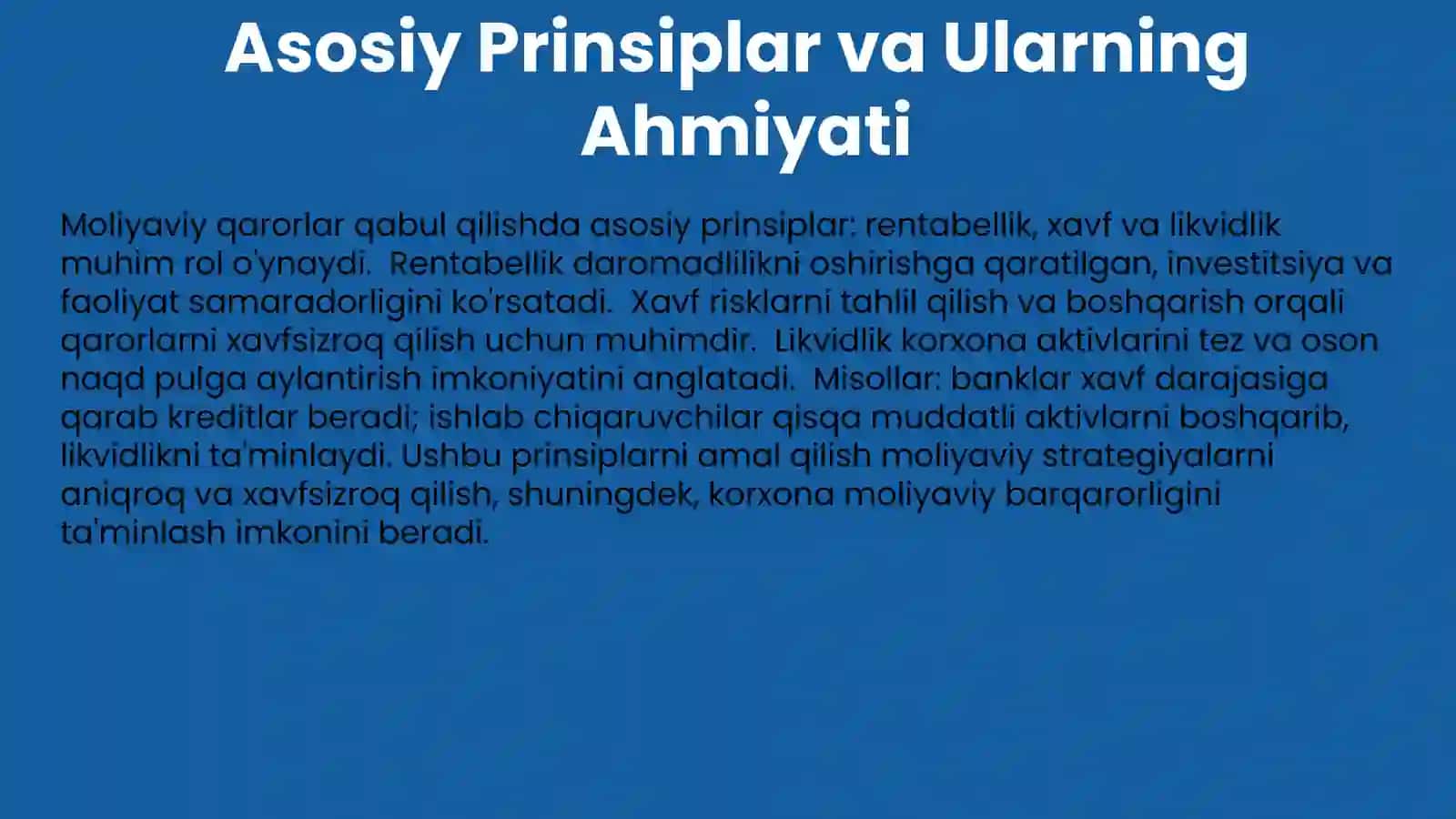 Korxonalarda moliyaviy qarorlar qabul qilish asoslari 4