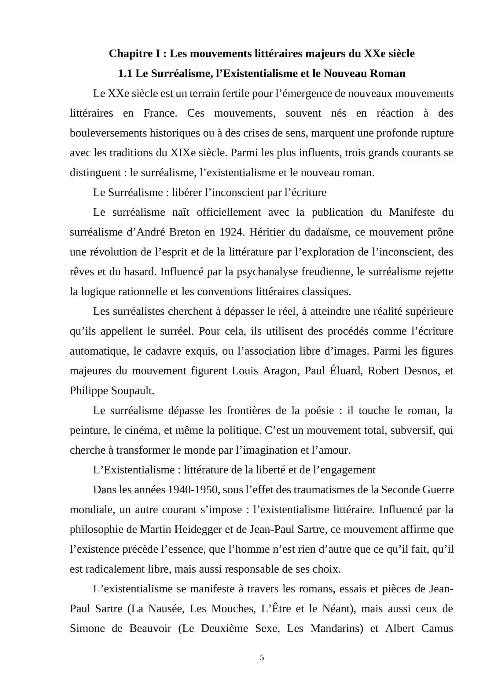 LA LITTERATURE FRANÇAISE DU XX SIECLES 4