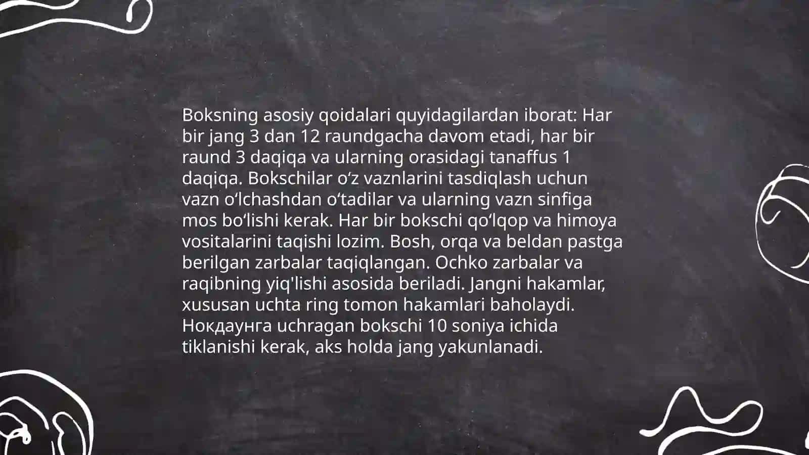 Boks haqida referat tayyorlash 4