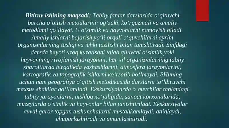 Tabiiy fanlar ta'limida o'quv Ekskursiyalar 4