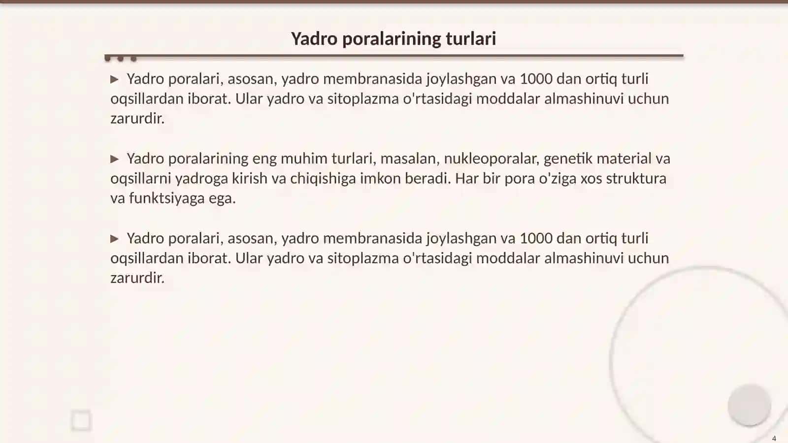 Yadro membranasi va poralarining tuzilishi 4
