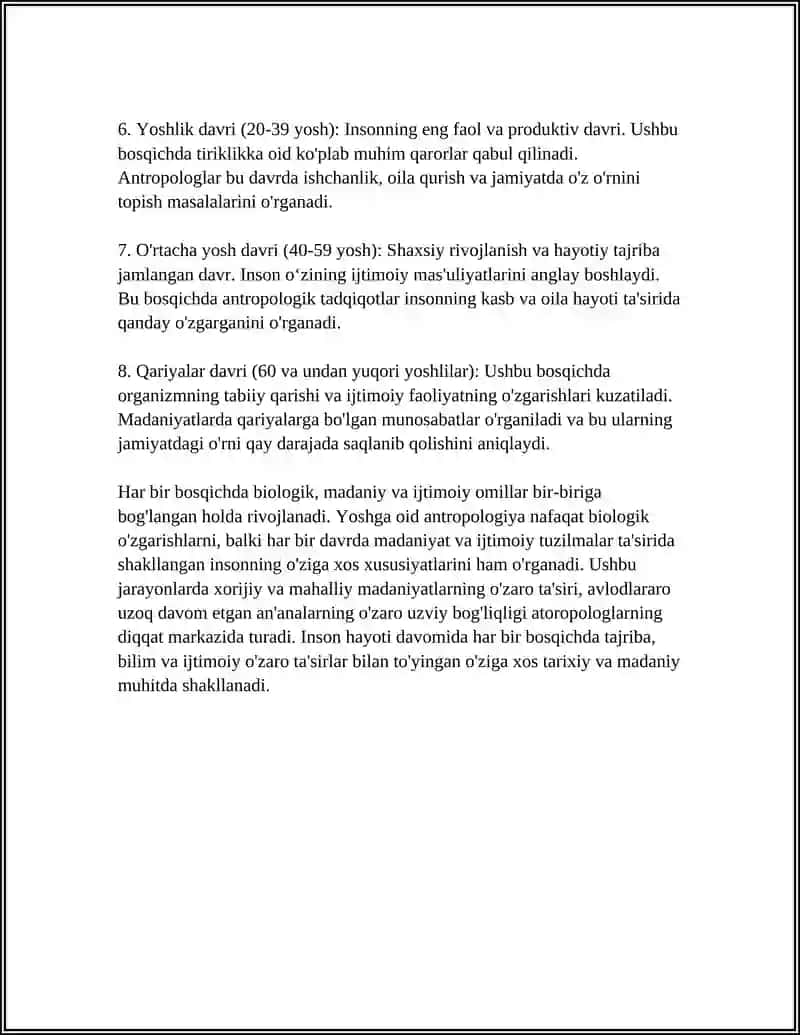 Yoshga OID Antropologiya Referat 4