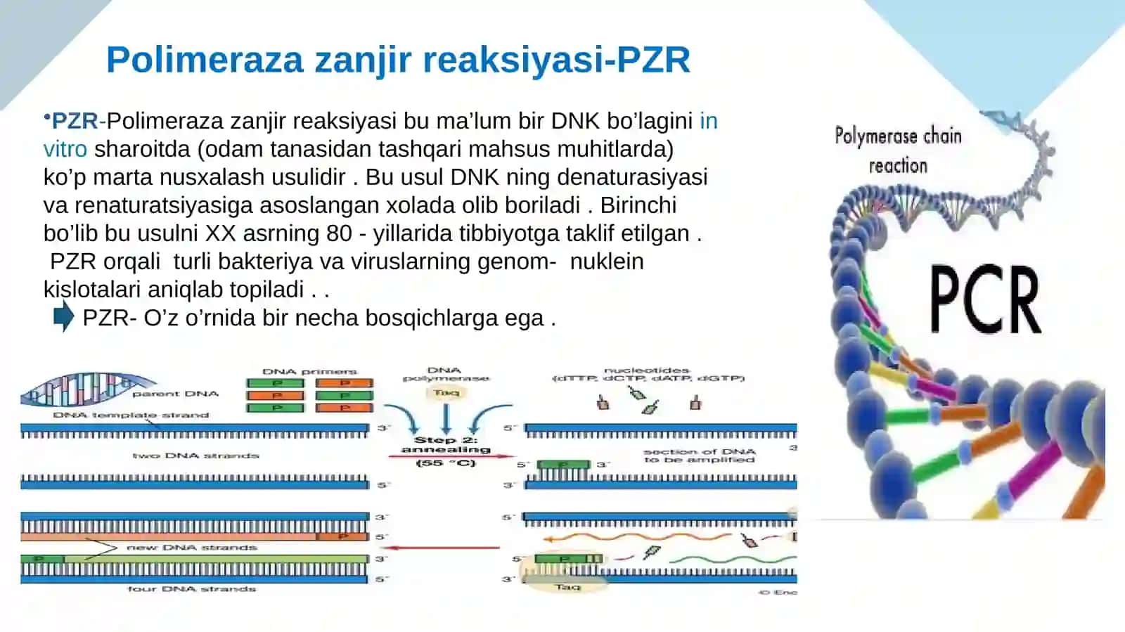 Bakteriyalarga tez tashxis qo'yishda hozirgi zamon yondashuvlari, molekulyar genetik usullari polimeraza zanjiri reaksiyasiga asoslangan 16S ribosomali RNK genini ketma-ketlashtirish, elektromigratsiya, xususan, kapillyar zona elektroforezi va kapillyar izoelektrik fokuslash usullari 4