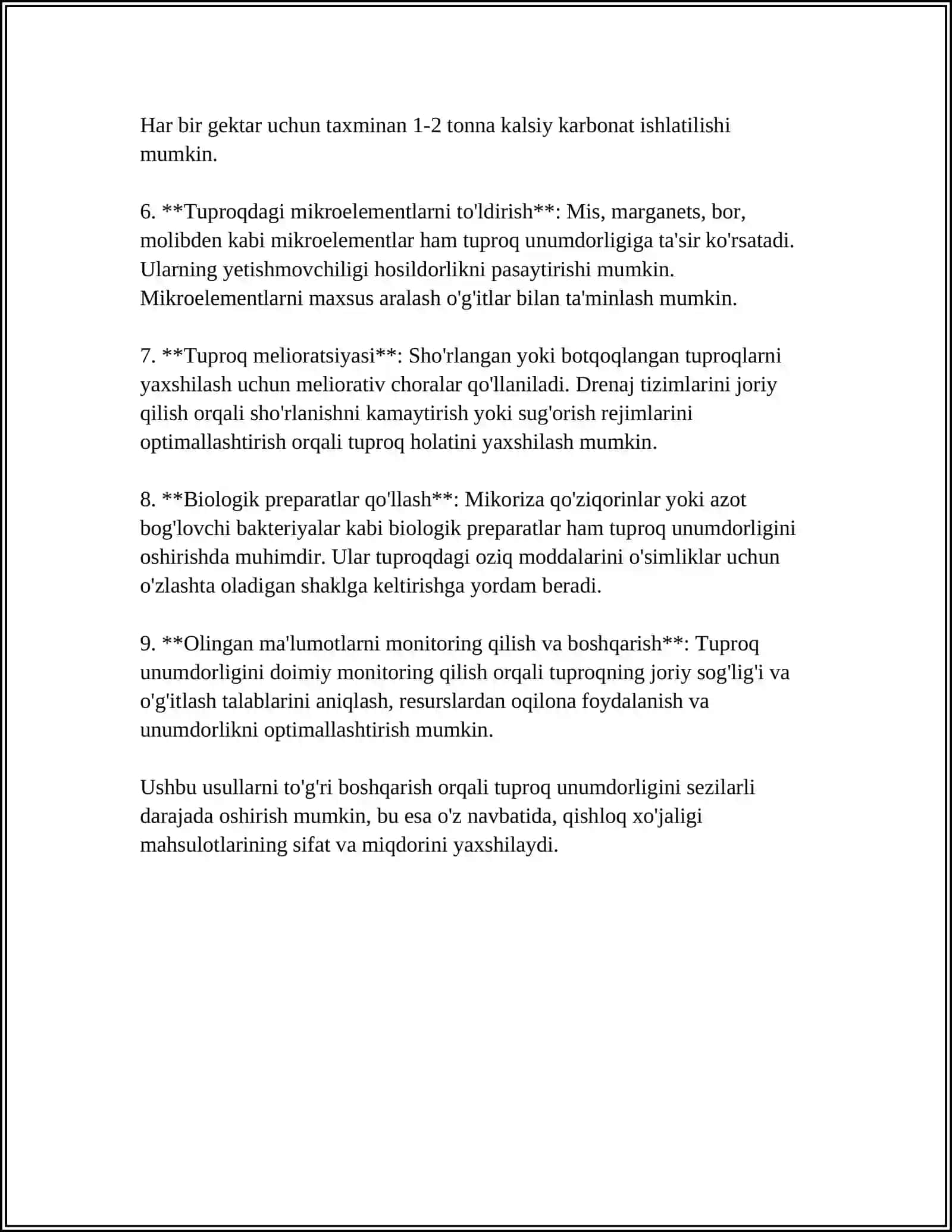 Tuproq unumdorligini oshirish 4