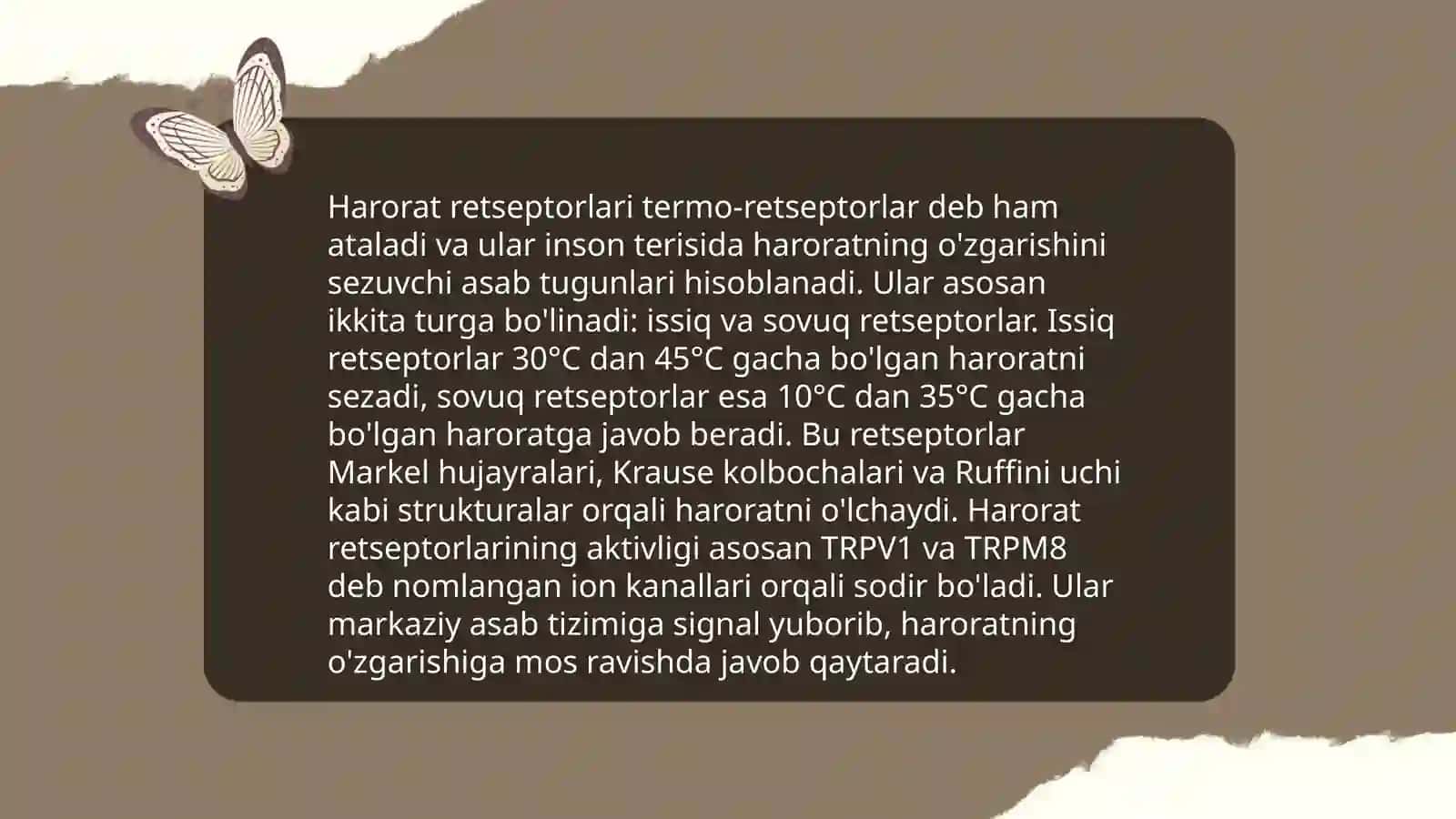 Taktil va harorat retsepsiyasi 4