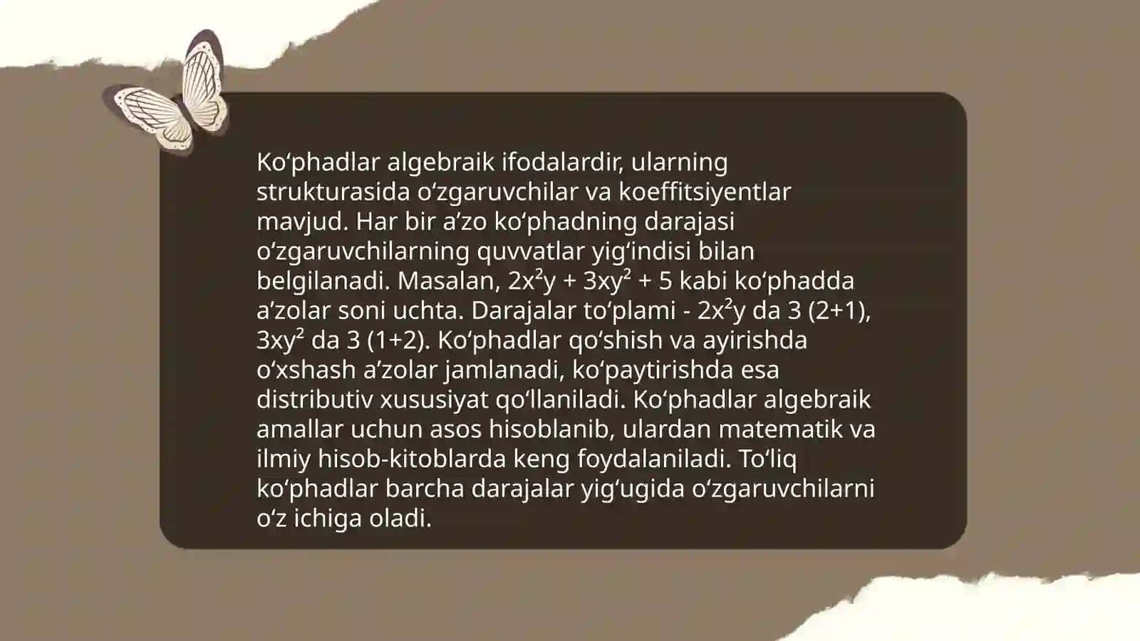 Ratsional koeffitsiyentli koʻphadlar 4