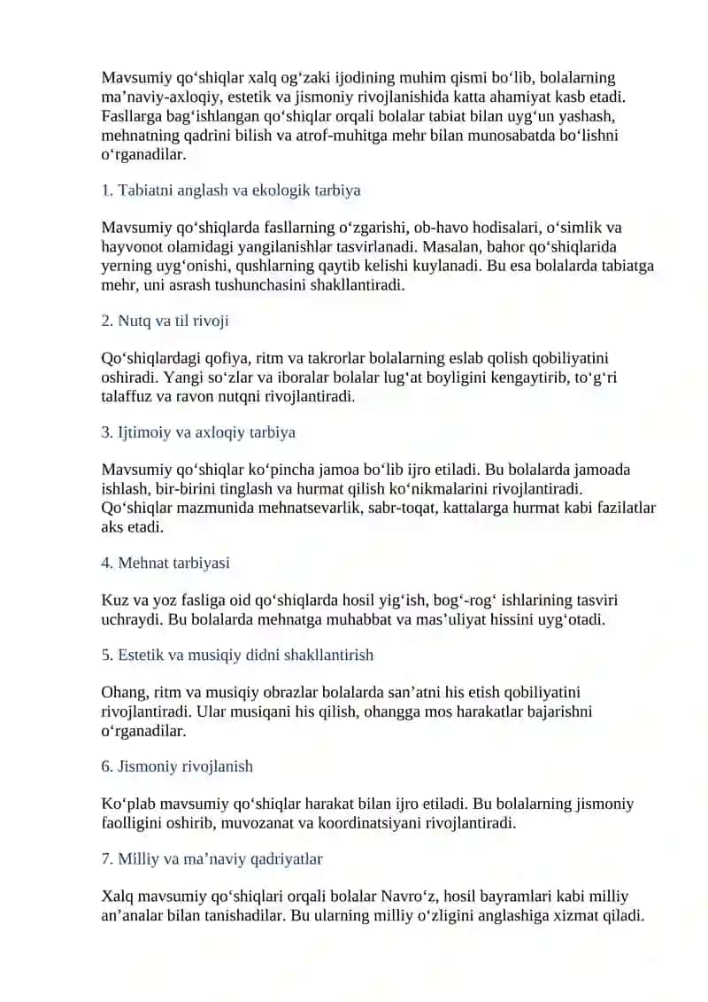 Mavsumiy qo‘shiqlar tushunchasi va ularning kelib chiqishi 4