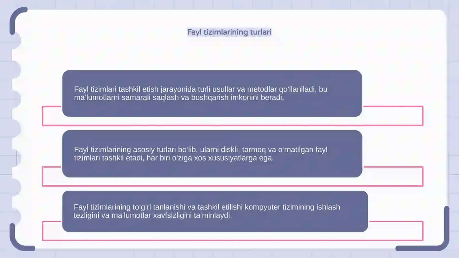 Fayl tizimlari tashkil etish 4