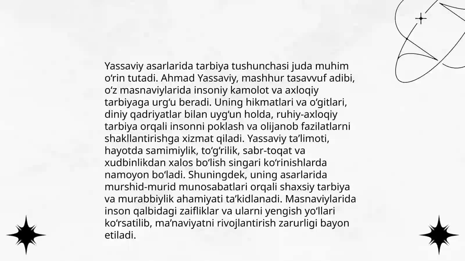 Ahmad Yassaviyning pedagogik gʻoyalari 4