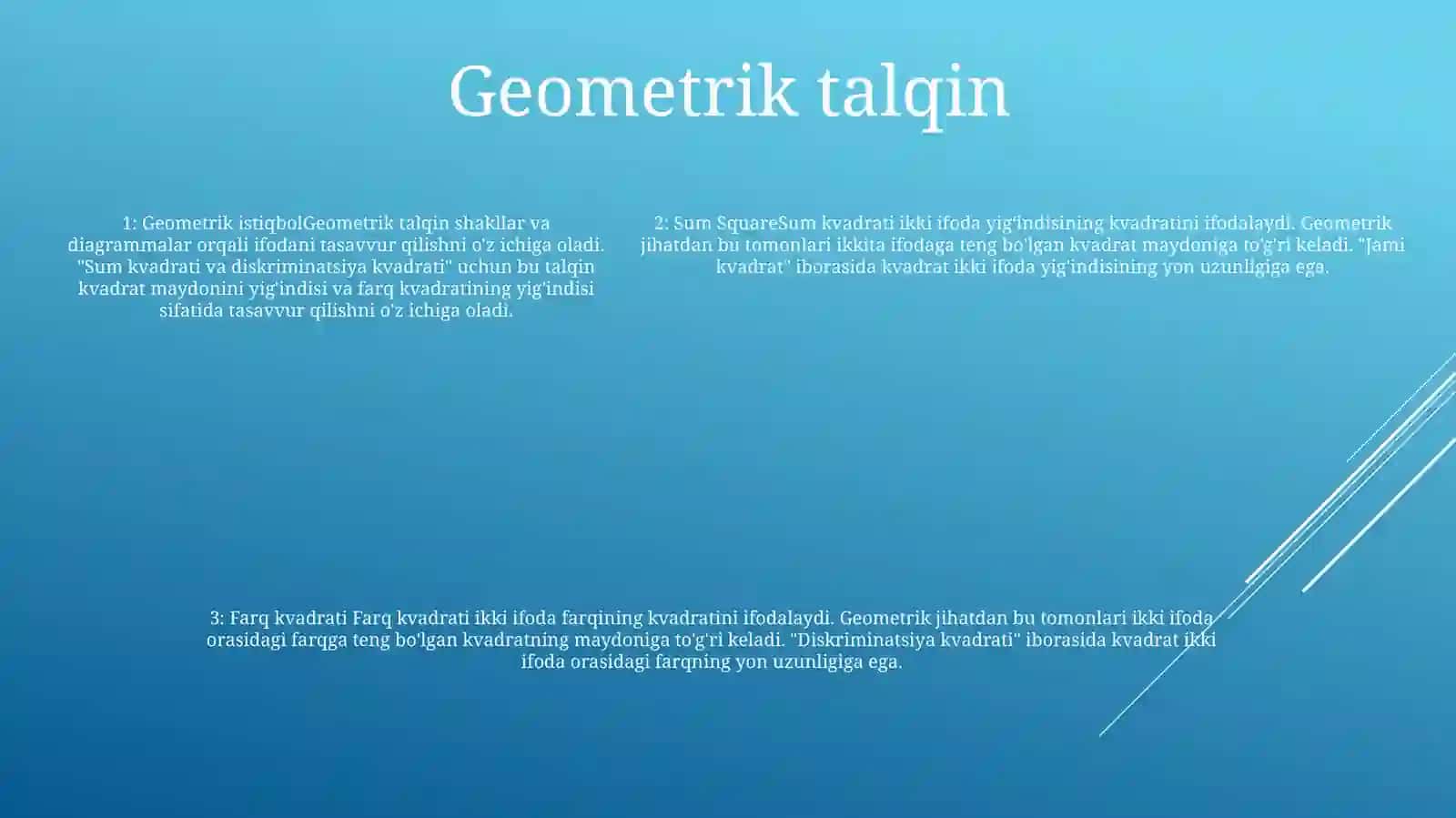 Yig'Indining Kvadrati VaAyirmaningKvadrati 4