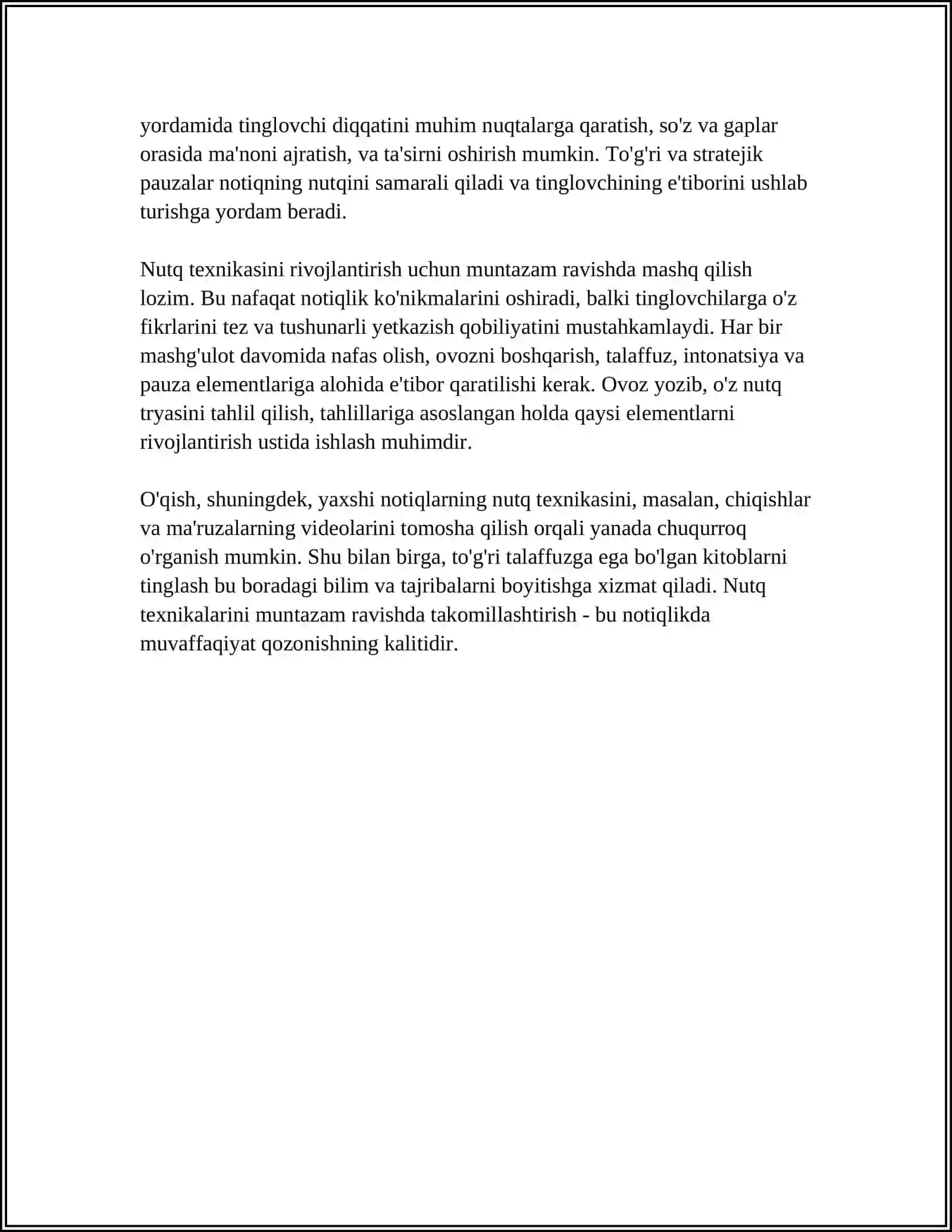 NUTQ TEXNIKASI VA NOTIQLIK MADANIYATI 4