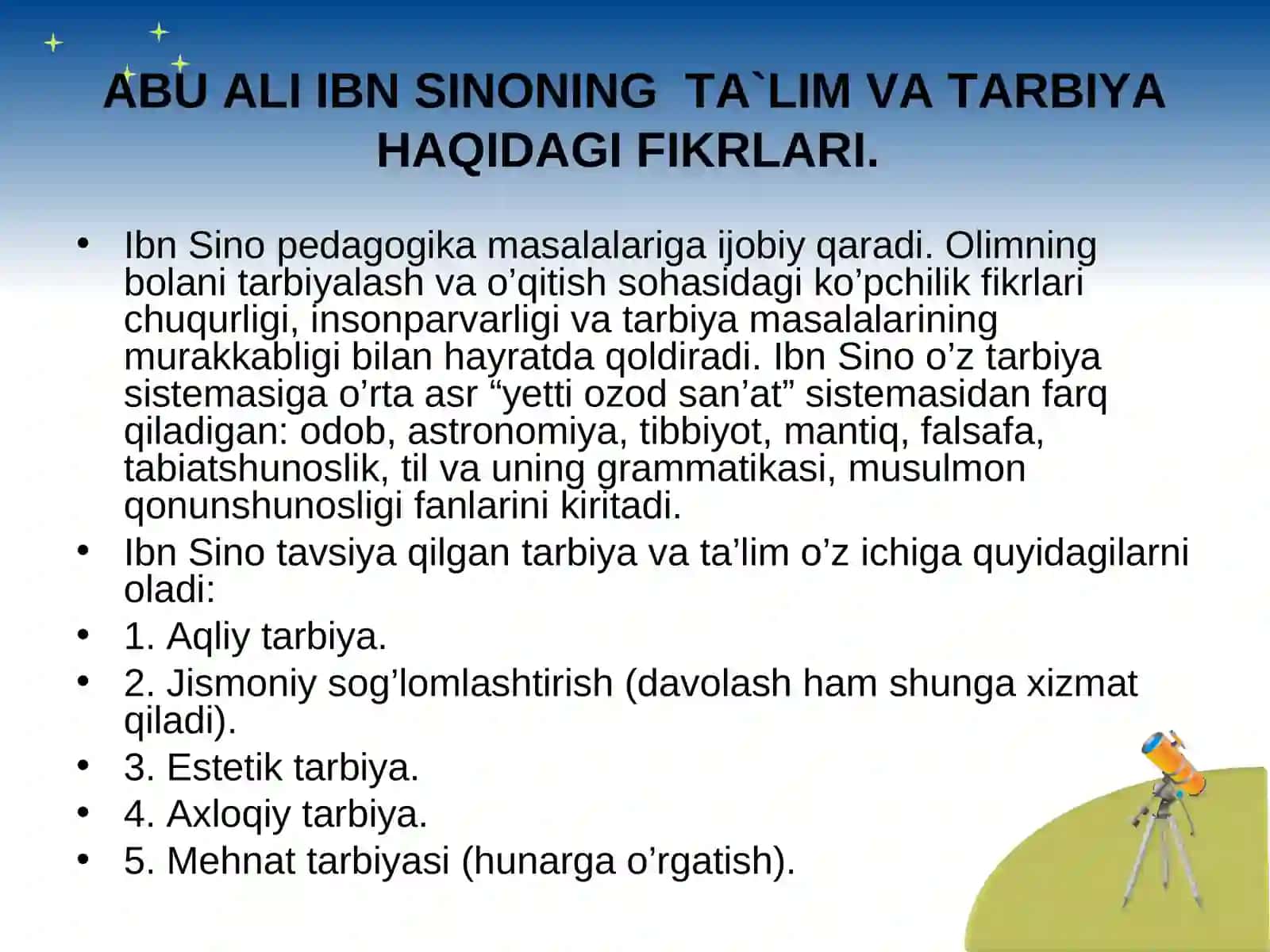 Abu Ali Ibn Sinoning ta`limiy qarashlari 4