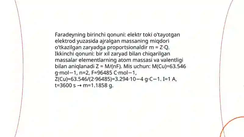Misning elektrokimyoviy ekvivalentini aniqlash 4