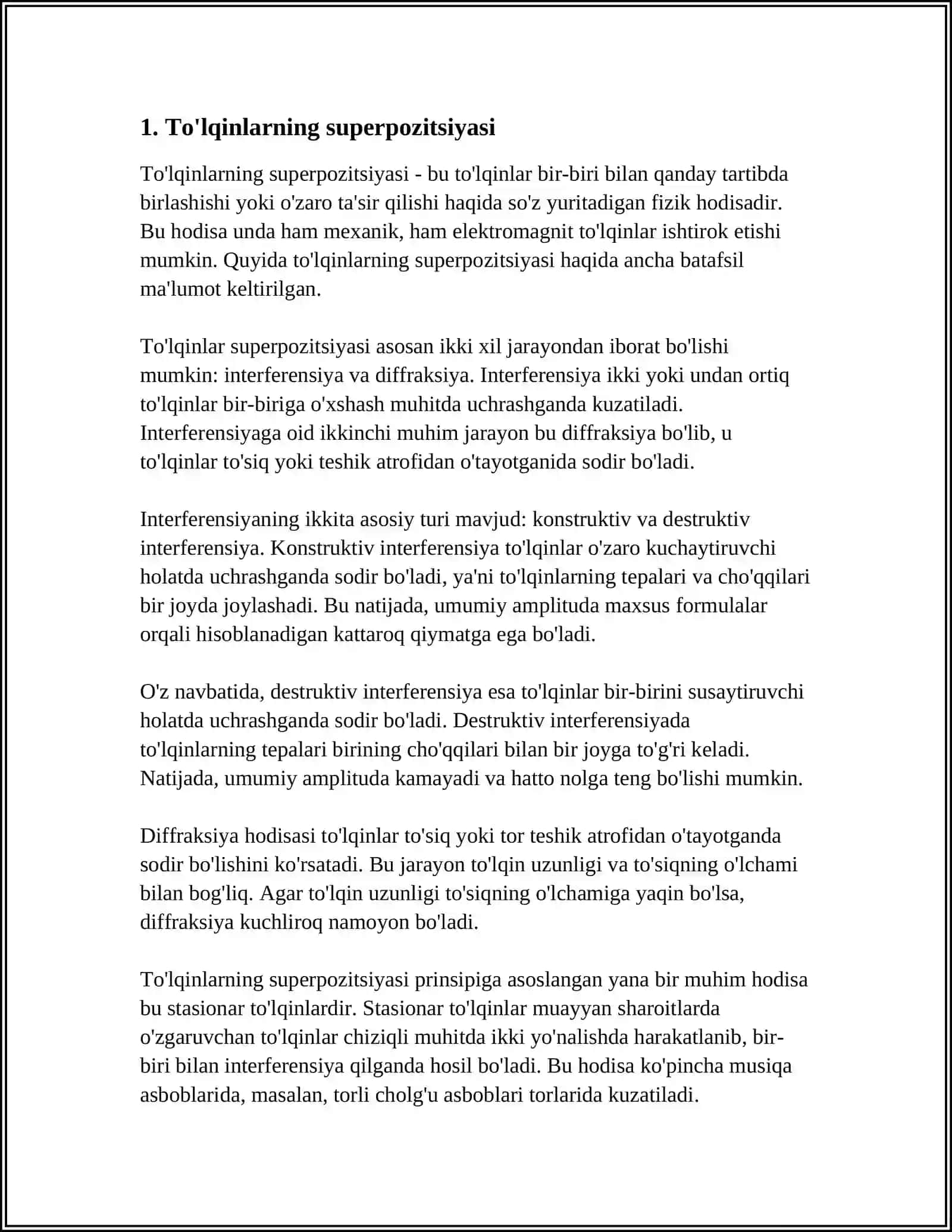 TO'LQINLAR SUPERPOZISIYA PRINSIPI 4