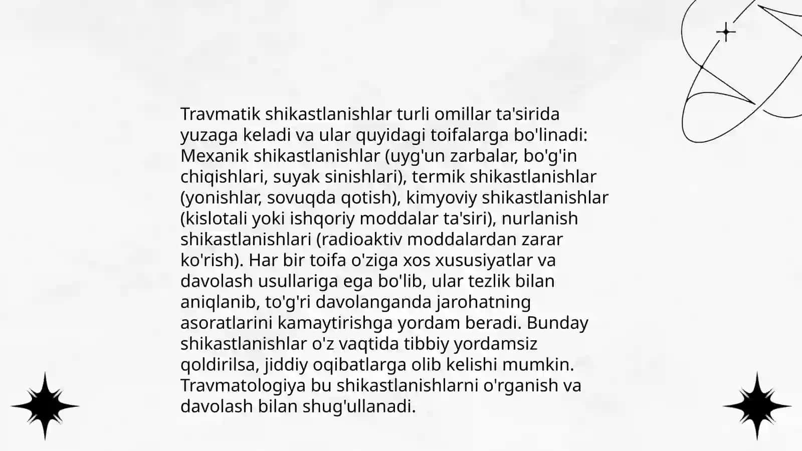 Travmatologik kasalliklar haqida tushuncha 4