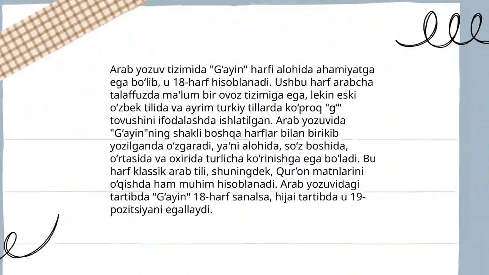 G‘oyin harfi va unga misollar 4