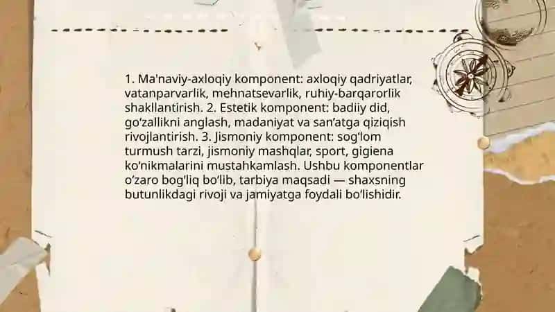 Tarbiya jarayonining mohiyati, mazmuni, va metodlari 4