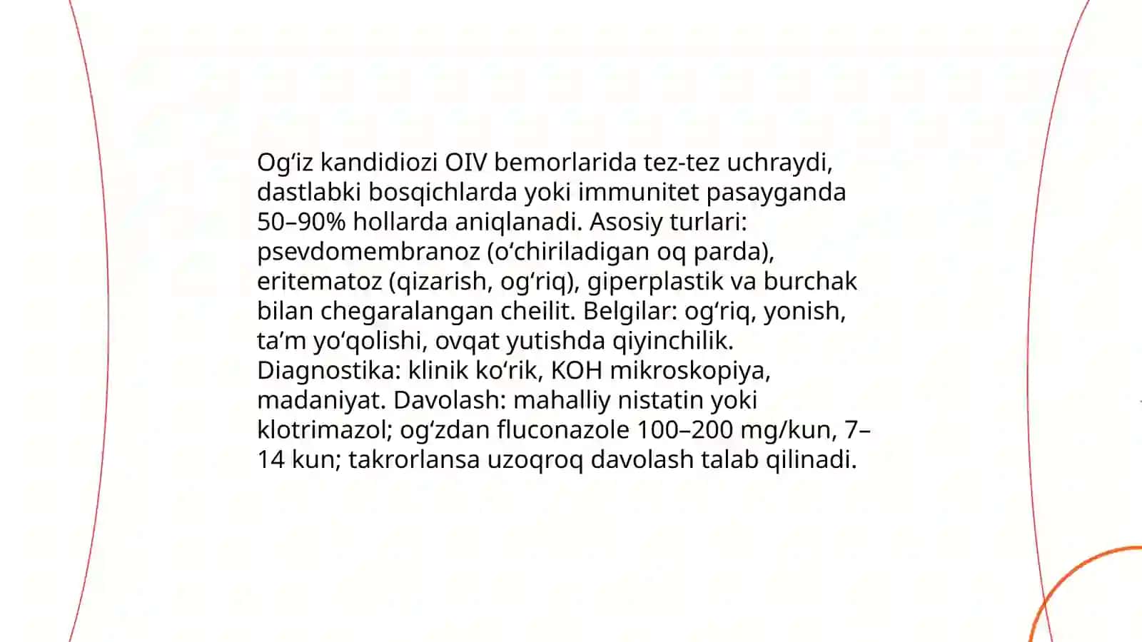 OIV kasalligida og'iz shilliq pardasidagi o'zgarishlar 4