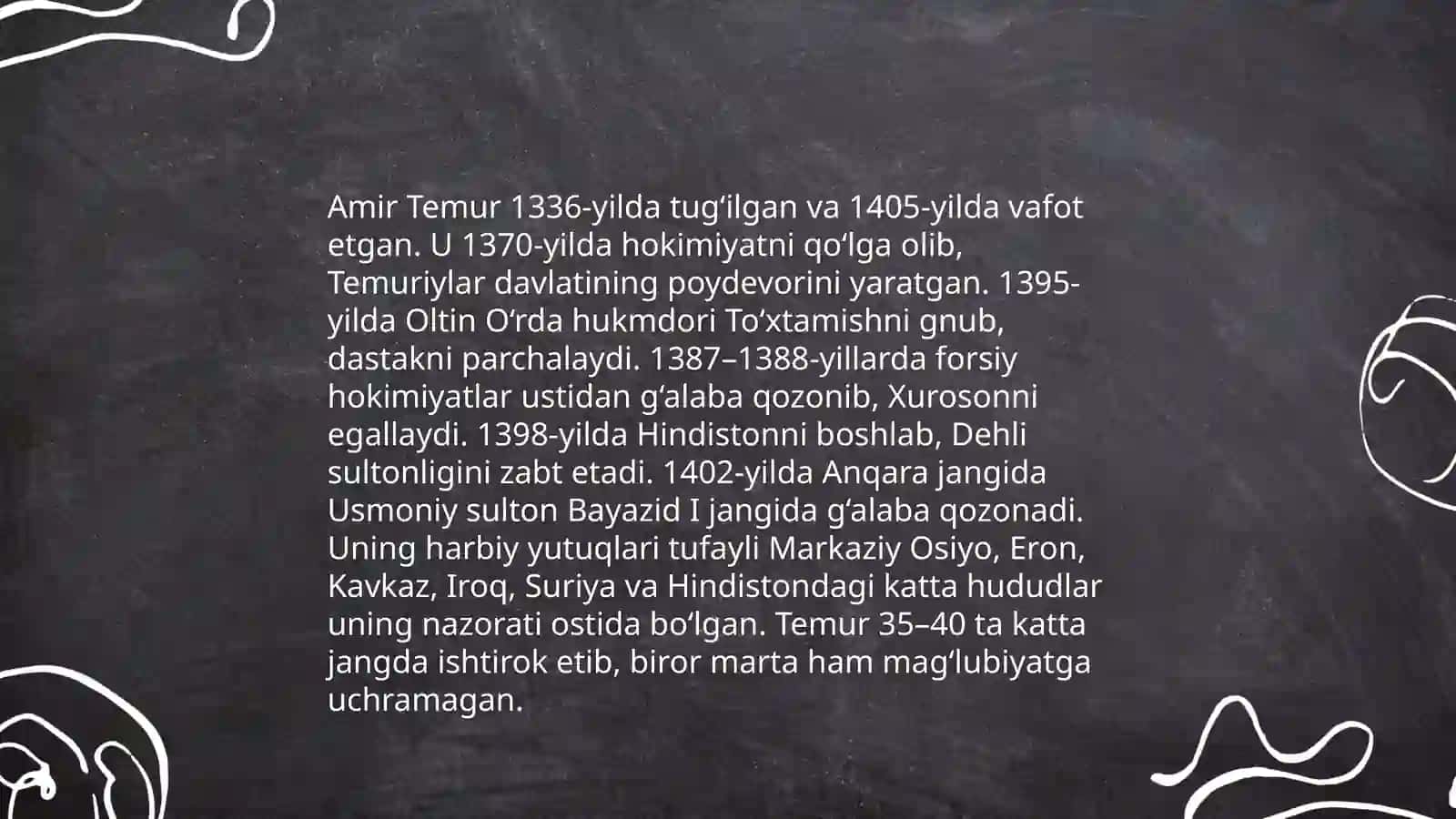 Amir Temurning yoshligi va tarbiyasi 4