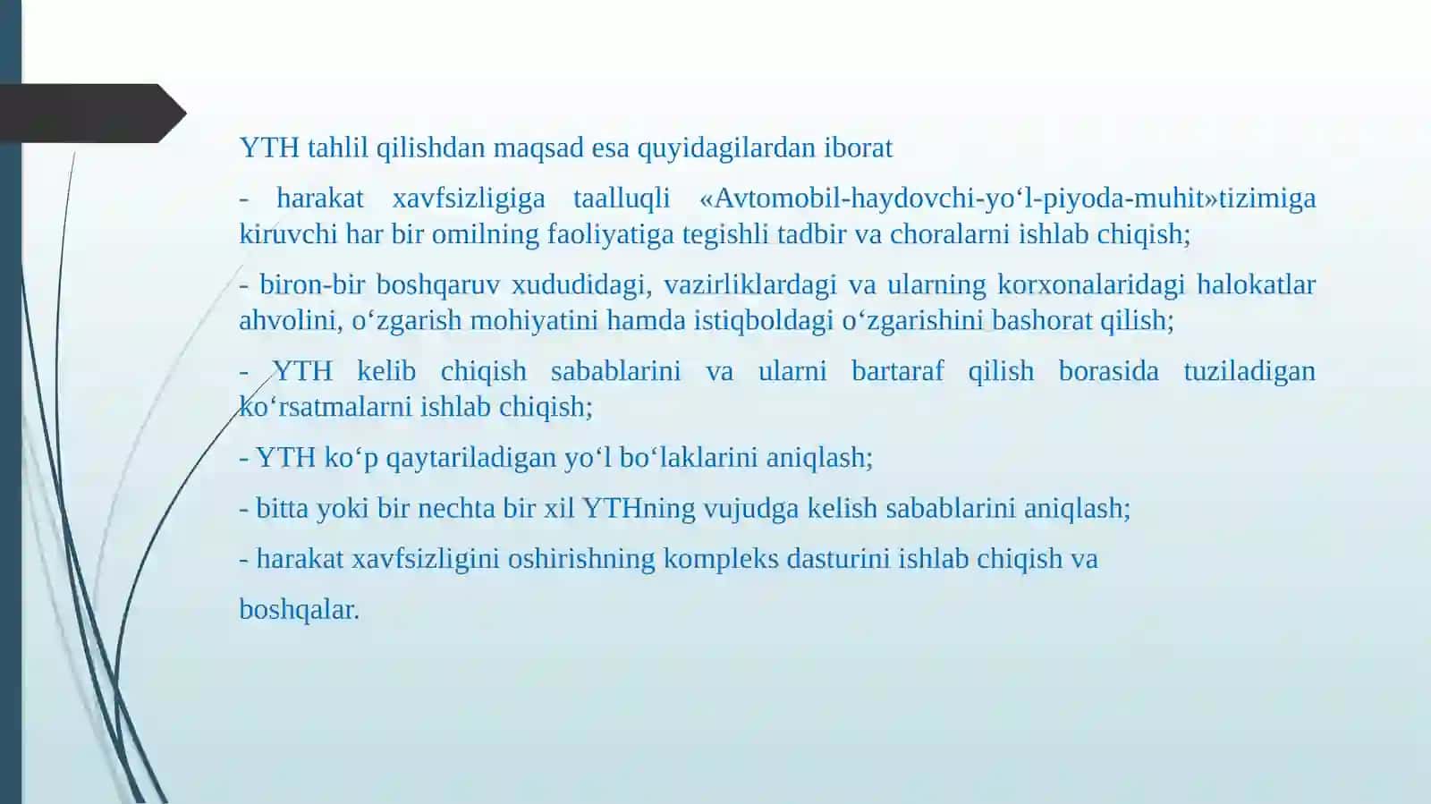 Yo‘l-transporthodisalari tahlili 4